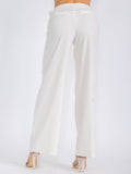 Women’s High-Waist White Wide-Leg Pants – Flowy Dress Pants with Elastic Waist