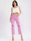 Women’s High-Waist Distressed Straight Pants｜Trendy Ripped Jeans｜Casual Slim Fit Streetwear Trousers