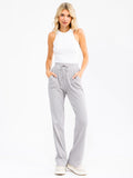 High Waist Casual Straight Pants for Women – Soft Loose Drawstring Trousers for Autumn & Winter