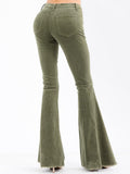 High Waist Corduroy Flare Pants for Women – Vintage Slim Fit Stretch Bell Bottoms
