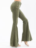 High Waist Corduroy Flare Pants for Women – Vintage Slim Fit Stretch Bell Bottoms
