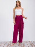 High Waist Wide-Leg Utility Straight Pants
