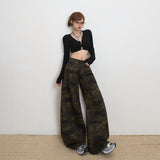 Women’s High-Waist Camo Wide-Leg Pants – Street Style Loose Fit Casual Trousers, Trendy Urban Autumn/Winter Look