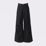 Women’s High-Waist Wide-Leg Pants – Black Loose Fit Streetwear Trousers